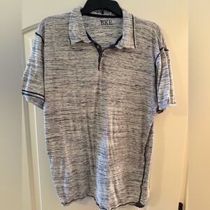 BKE Men's Heathered Gray Polo Shirt